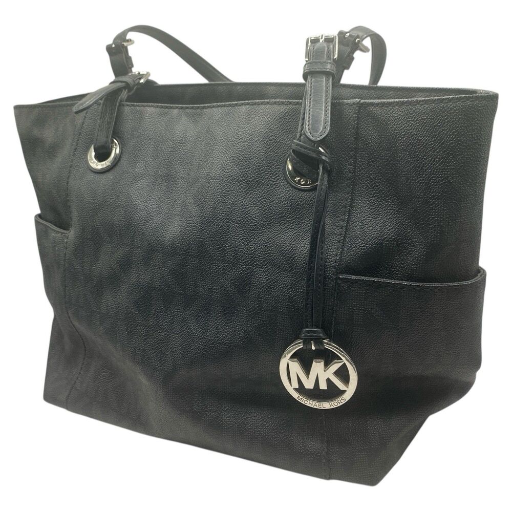 Michael Kors Signature Handbag - Logo Purse Black 17x11
